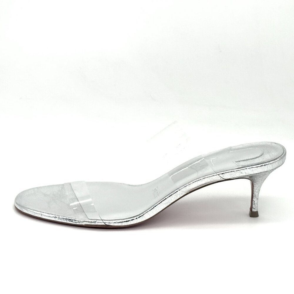 Christian Louboutin JUST NOTHING 55 Leather Mule Sandal Heels Slides Shoes - Picture 6 of 16